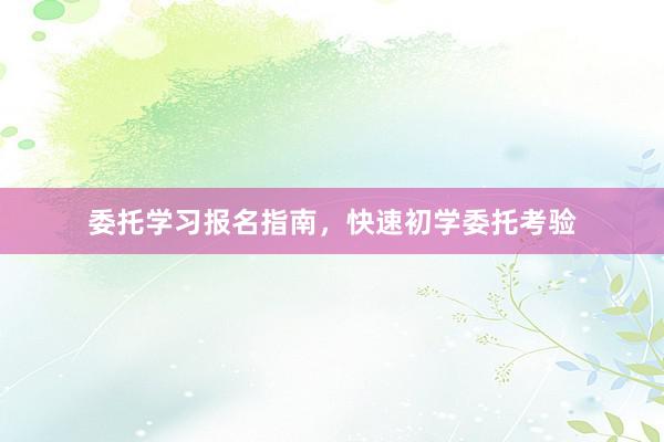 委托学习报名指南，快速初学委托考验