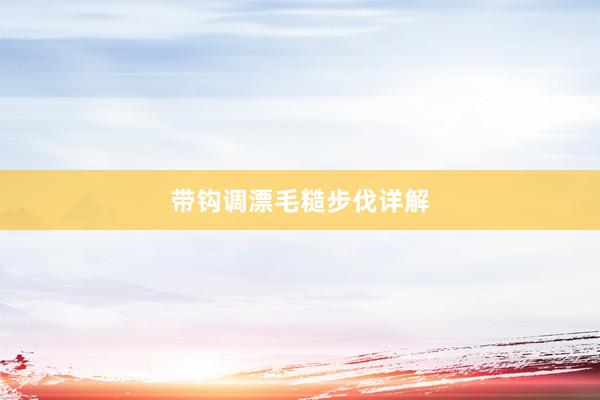 带钩调漂毛糙步伐详解